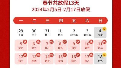 瑞龍呈祥，新年新禧丨靈科超聲波2024年春節<i style='color:red'>放假通知</i>